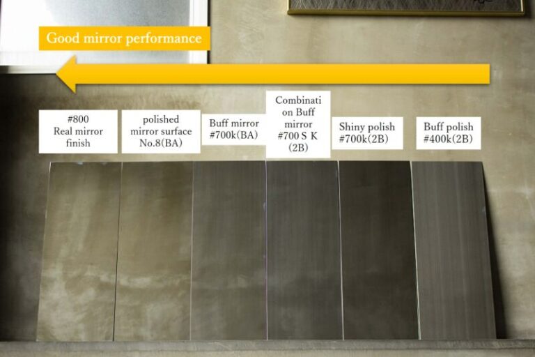 Differences in the appearance of the stainless steel mirror finish